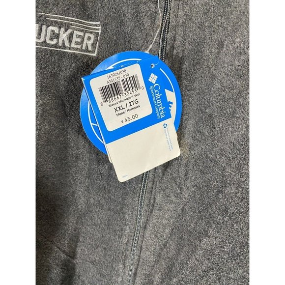 Columbia Fleece Vest Mens XXL Gray Full Zip Outdoors Hiking Casual New Tucker - Picture 4 of 11